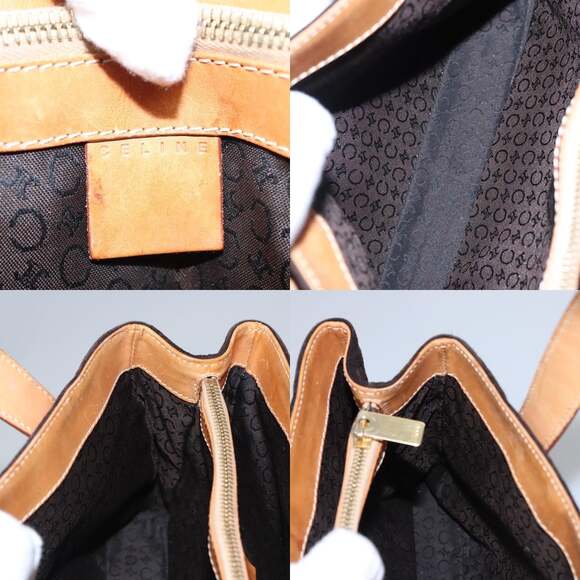 CELINE C Macadam Canvas Hand Bag Suede Dark Brown Gold - Picture 11 of 13